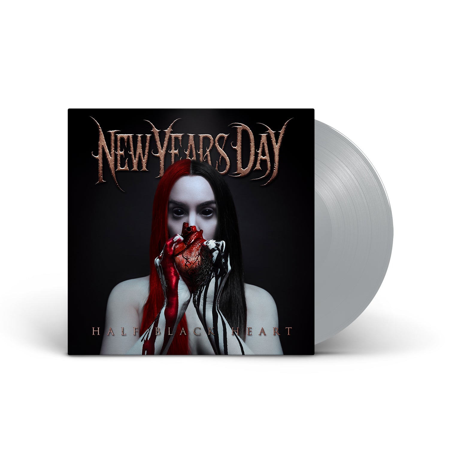NEW YEARS DAY - Half Black Heart - Silver LP