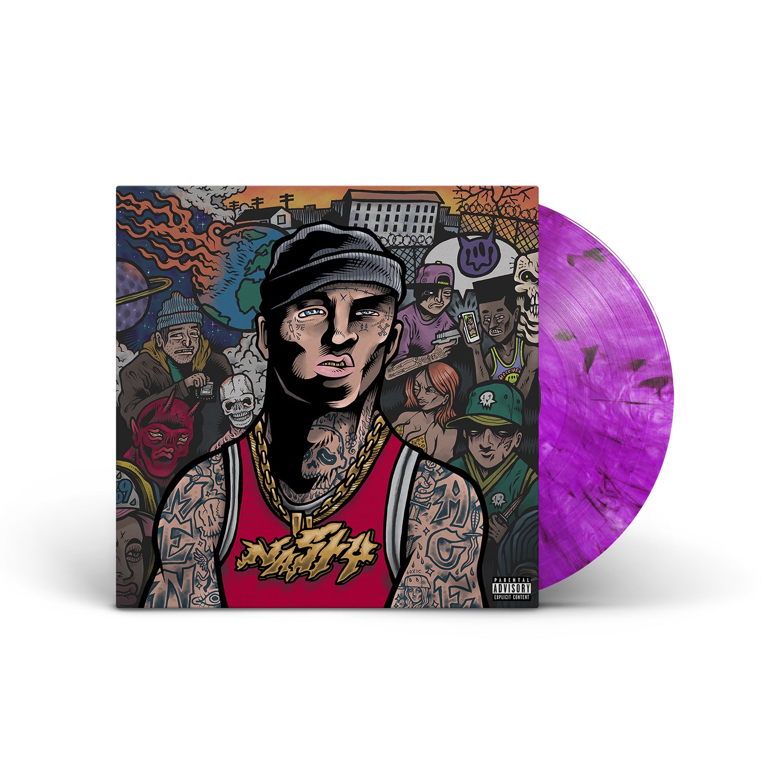 NASTY - Menace - Purple Smoke Vinyl LP